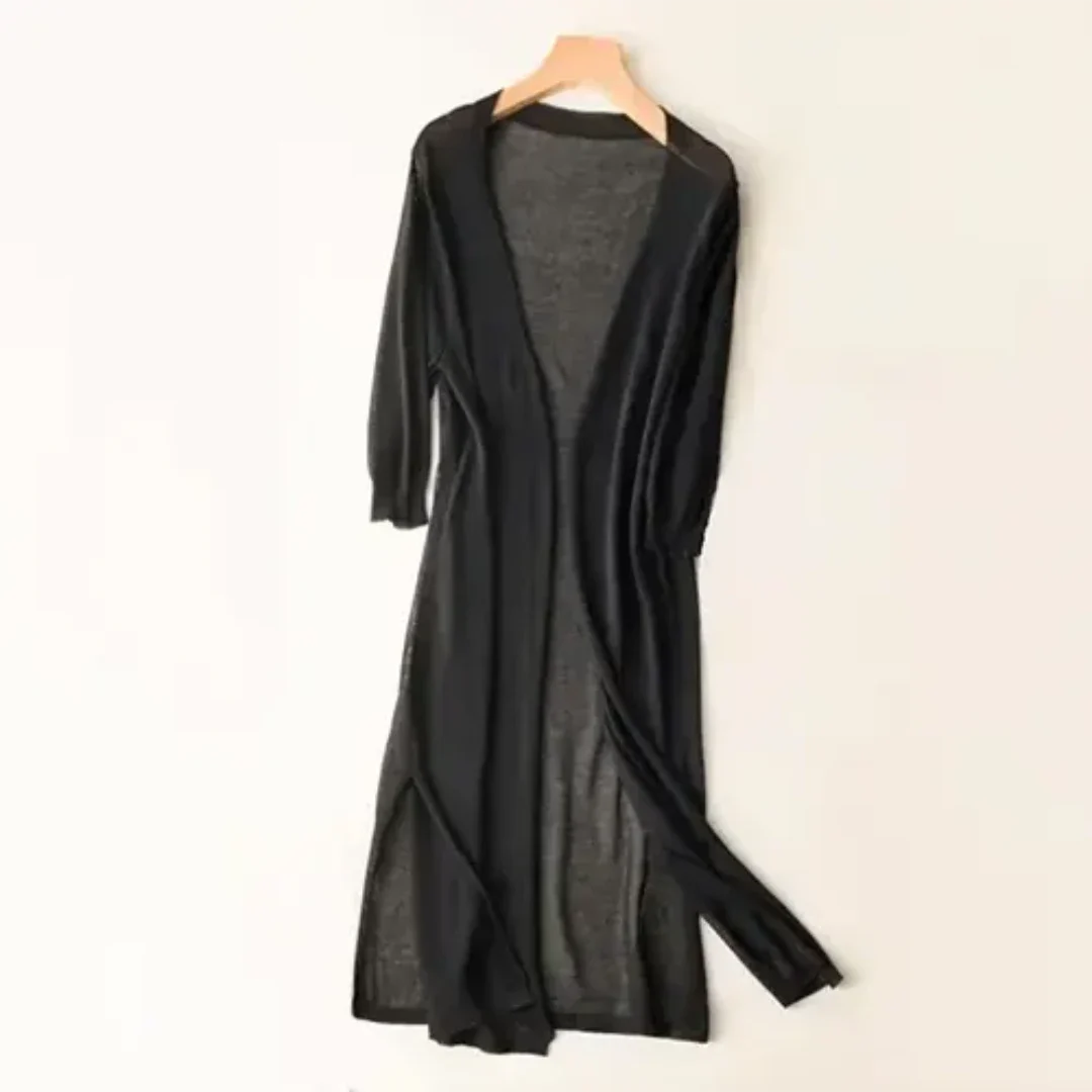 Damen Langer Leichter Eleganter Strickjacke | Langarm