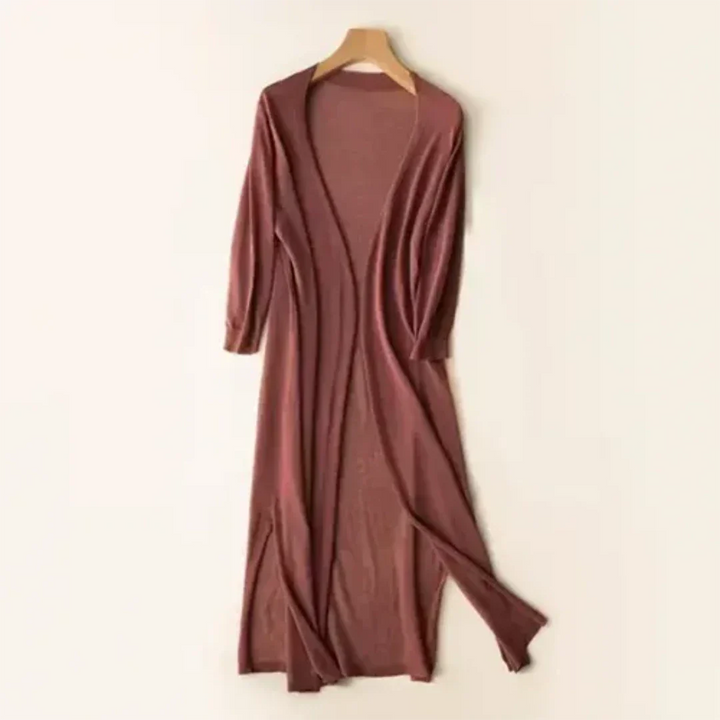 Damen Langer Leichter Eleganter Strickjacke | Langarm