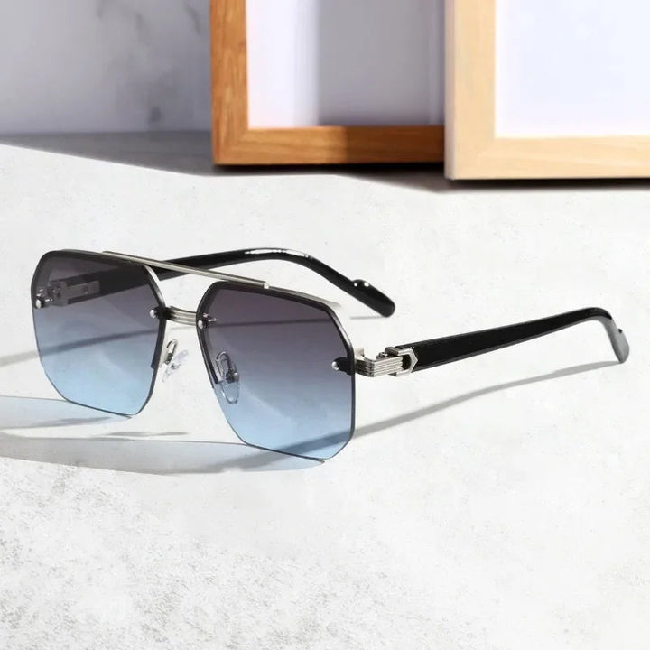 Moderne Stilvolle Geometrische Sonnenbrille für Herren | UV Schutz