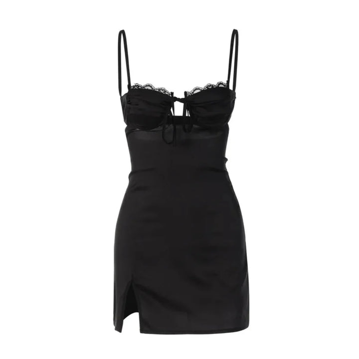 Kleid Mit Spaghettiträgern Und Spitze Für Damen | Mini