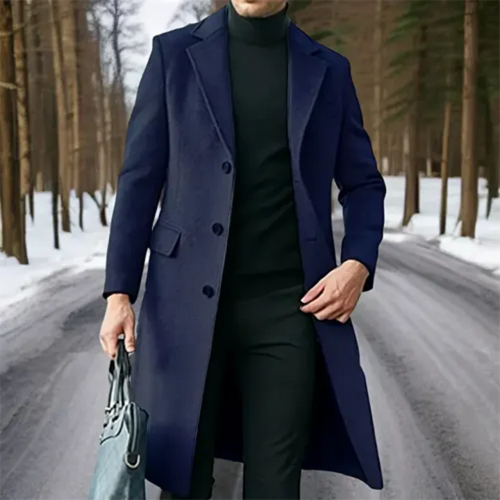 Herren Klassischer Warmer Winter Arbeits Trenchcoat | Lang