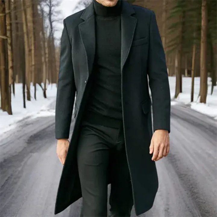 Herren Klassischer Warmer Winter Arbeits Trenchcoat | Lang