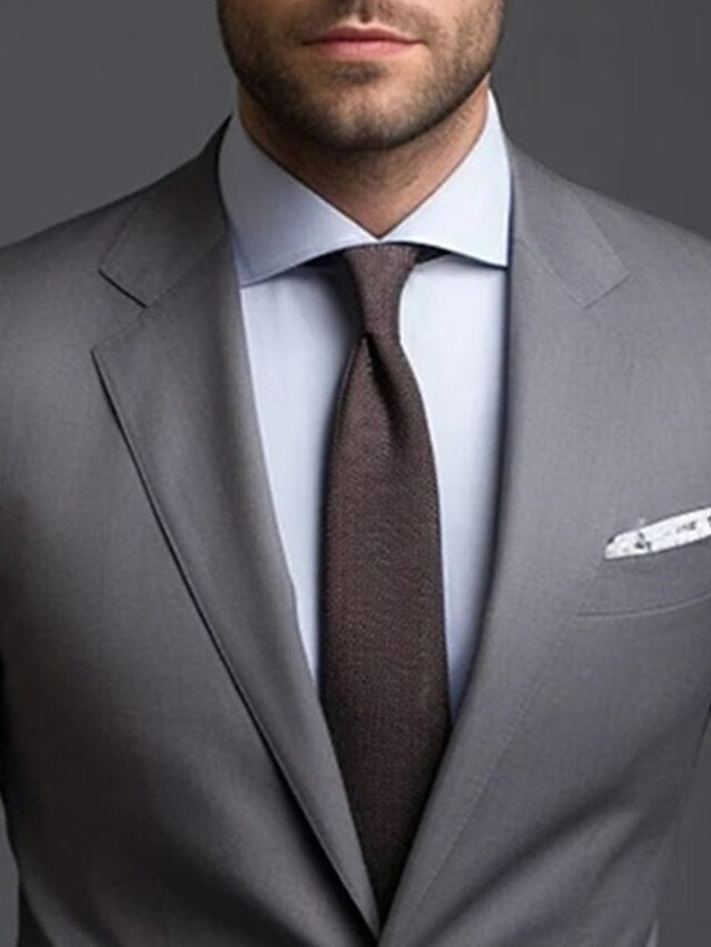 Eleganter Grauer Hochzeitsgast Anzug für Herren | Zweiteilig