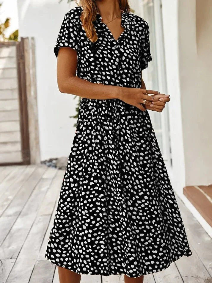 Vintage Sommershirt Mit V Ausschnitt Für Damen | Midi