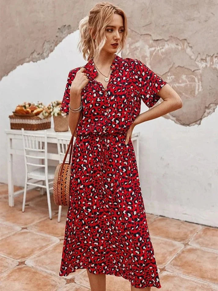 Vintage Sommershirt Mit V Ausschnitt Für Damen | Midi
