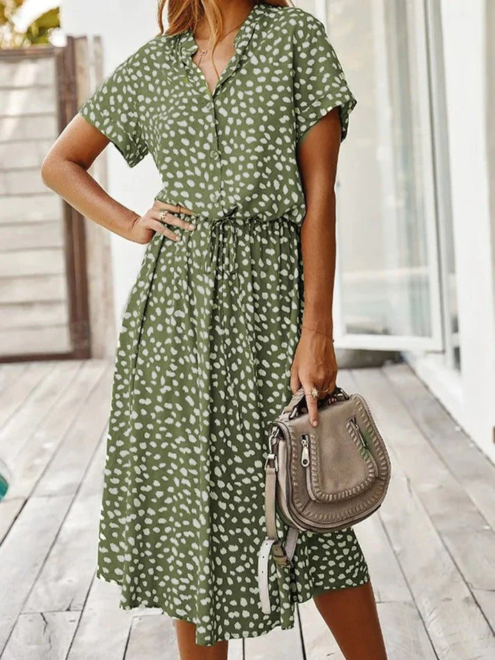 Vintage Sommershirt Mit V Ausschnitt Für Damen | Midi