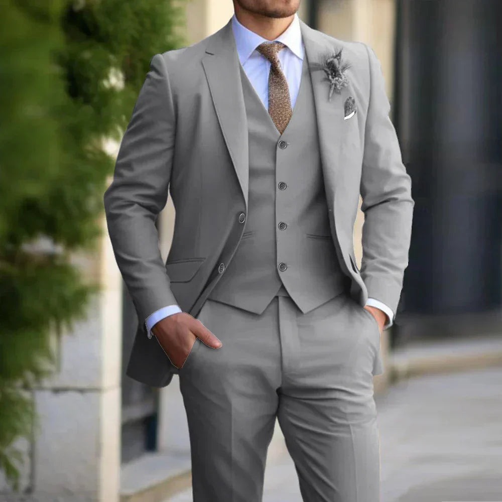 3-teiliger Hochzeitsgastanzug Für Herren | Elegant