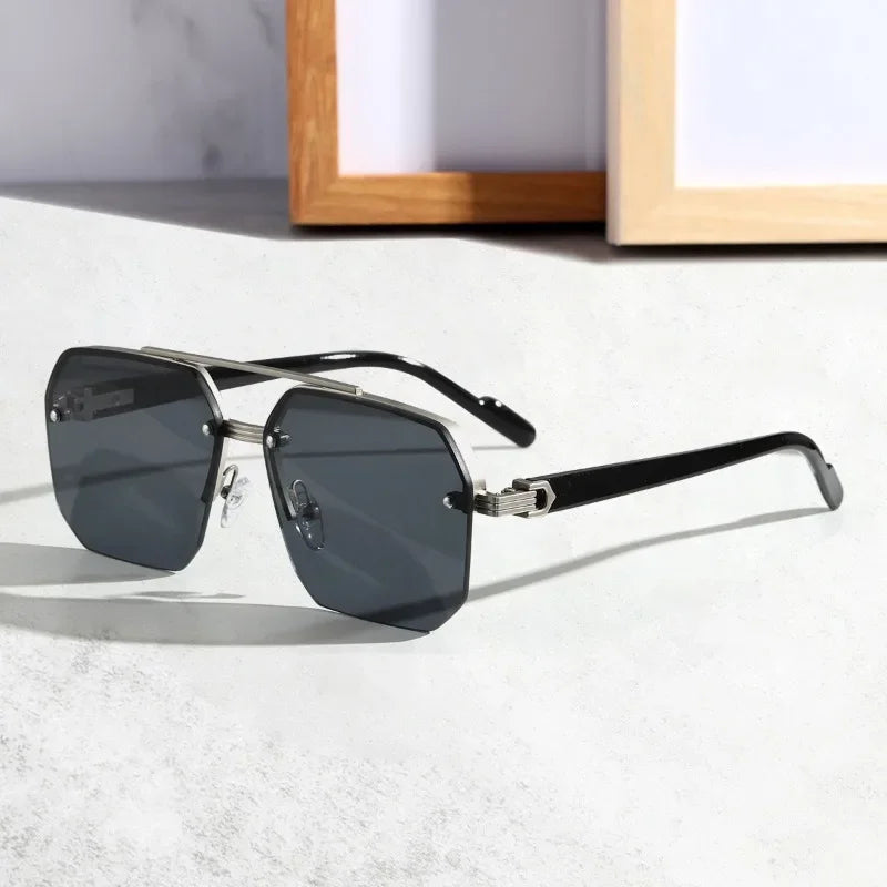 Moderne Stilvolle Geometrische Sonnenbrille für Herren | UV Schutz