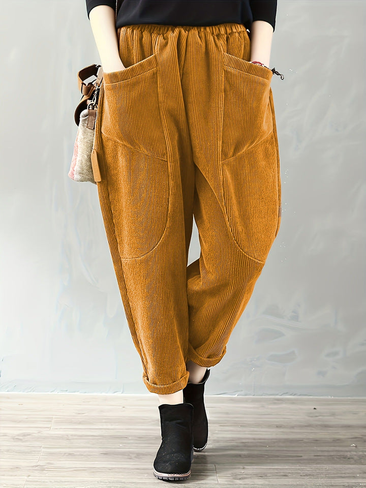 Lockere Passform Damen Cordhose | Mit Taschen