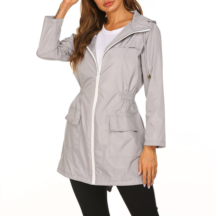 Damen Regenjacke mit Kapuze | Lang