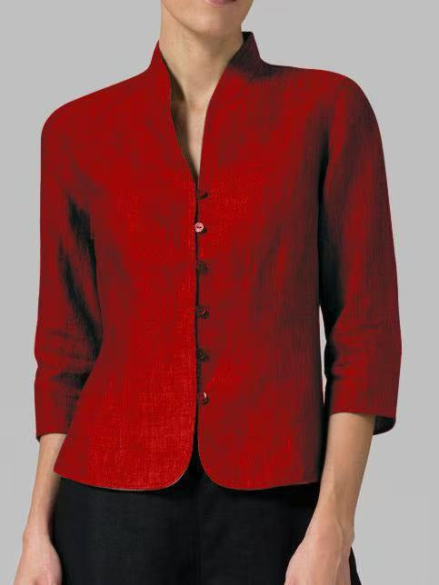 3/4 Bluse Mit Stehkragen Für Damen | Formell