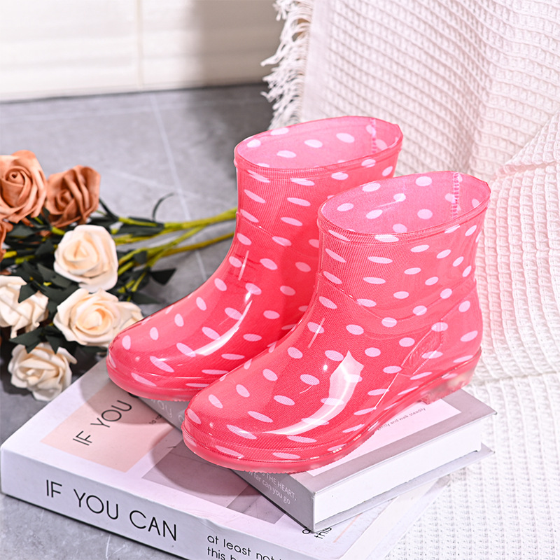 Damen Wasserdichte Boots Schwarz | Mit Bunter Druck