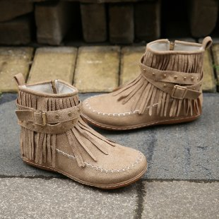Boots Schwarz im Boho-Stil für Damen | Knöchellänge
