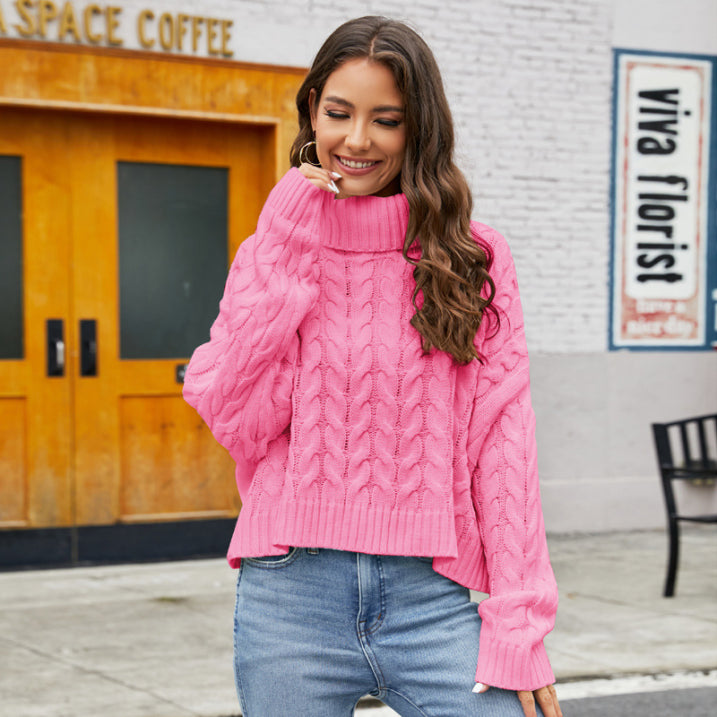Damen Gemütlich Strickpullover | Rollkragen