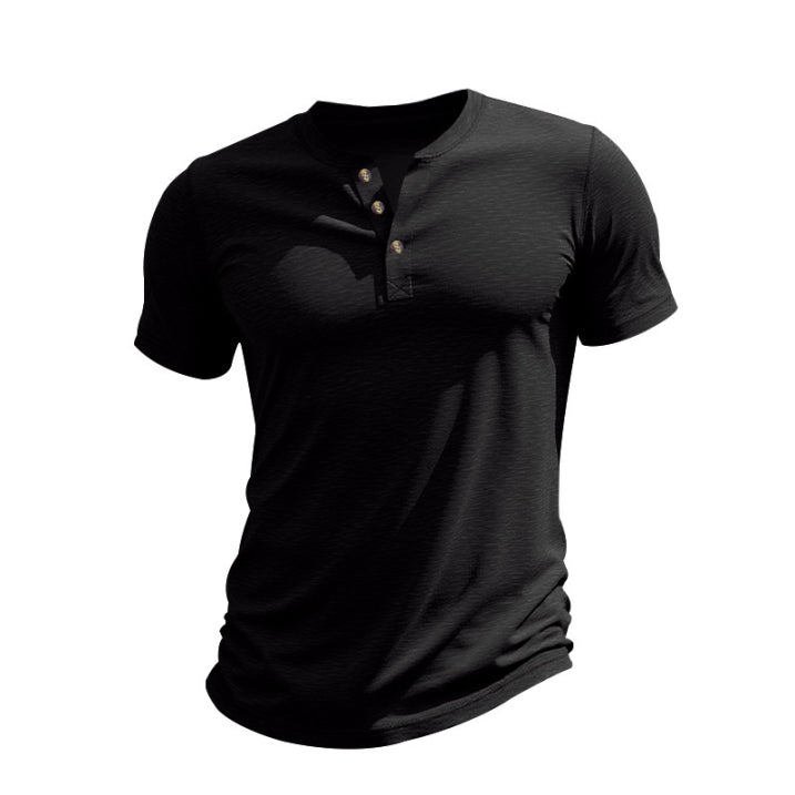 Herren Lässig Henley T-Shirt | Klassisch