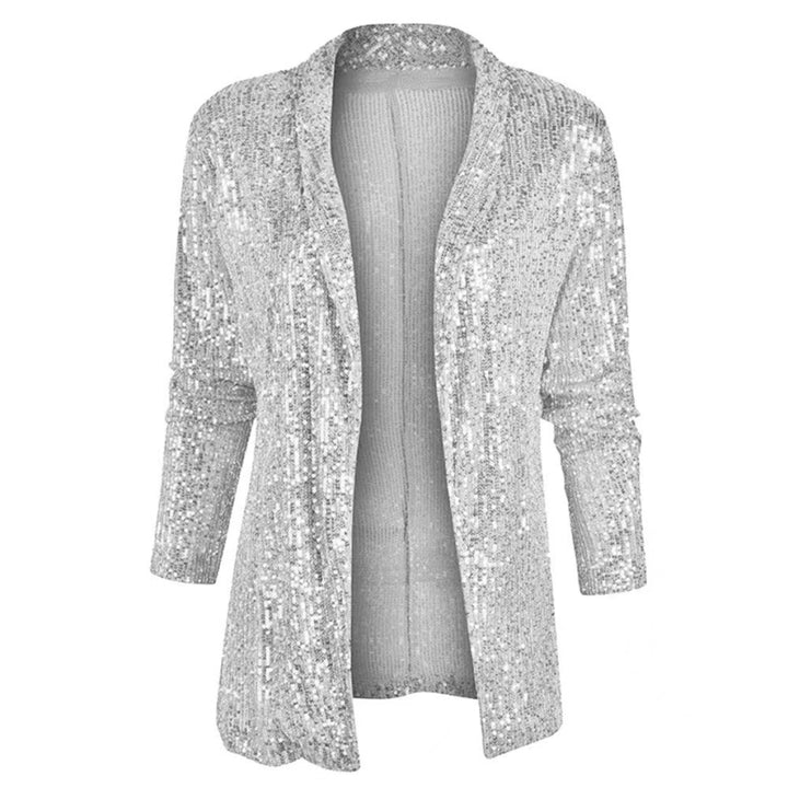 Damen Glänzender Party Blazer Mantel | Pailletten