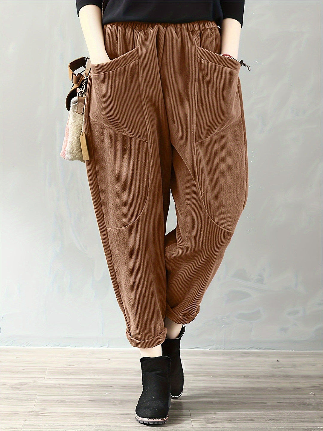 Lockere Passform Damen Cordhose | Mit Taschen