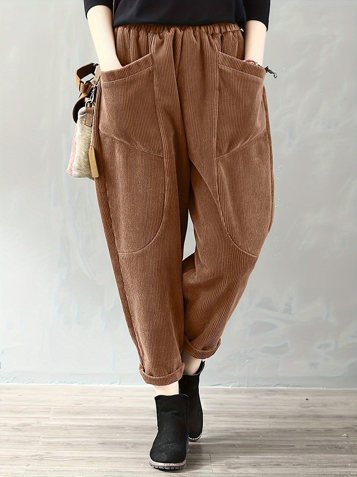 Lockere Passform Damen Cordhose | Mit Taschen