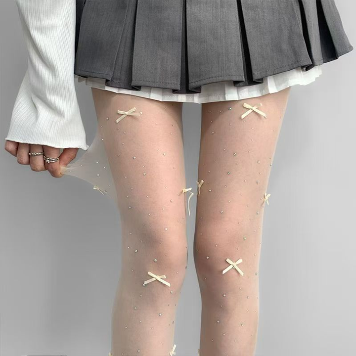 Damen Strumpfhose | Mit Bogen-Design