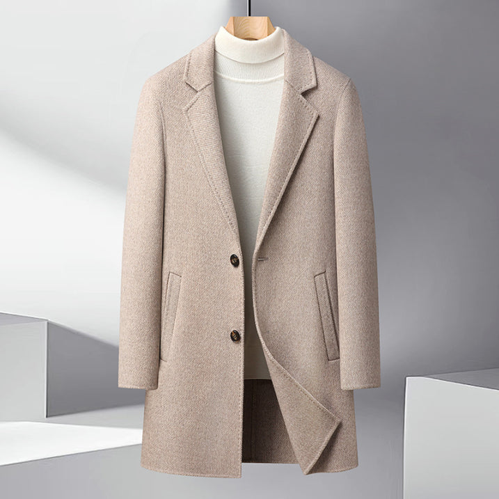 Damen Zwei-Ton Langer Mantel | Klassisch