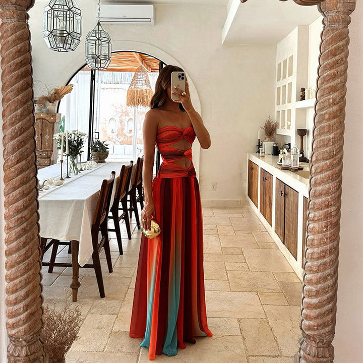 Trägerloses Schickes Hochzeitsgästekleid Für Damen | Maxi