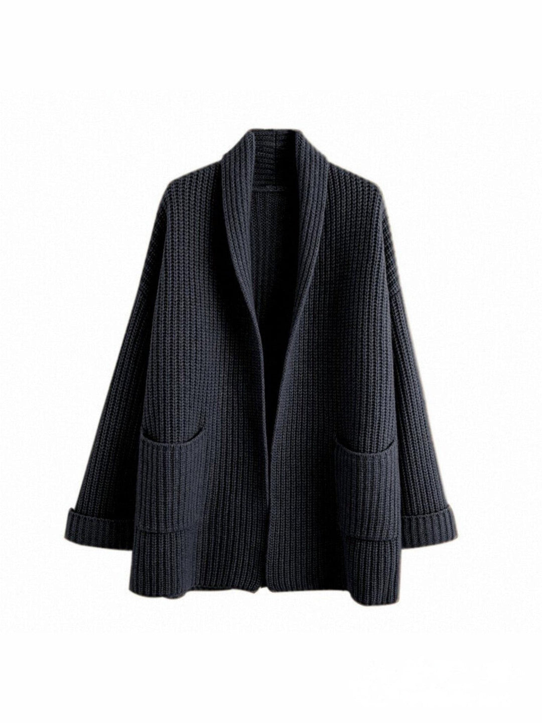 Elegante Lange Strickjacke | mit Taschen