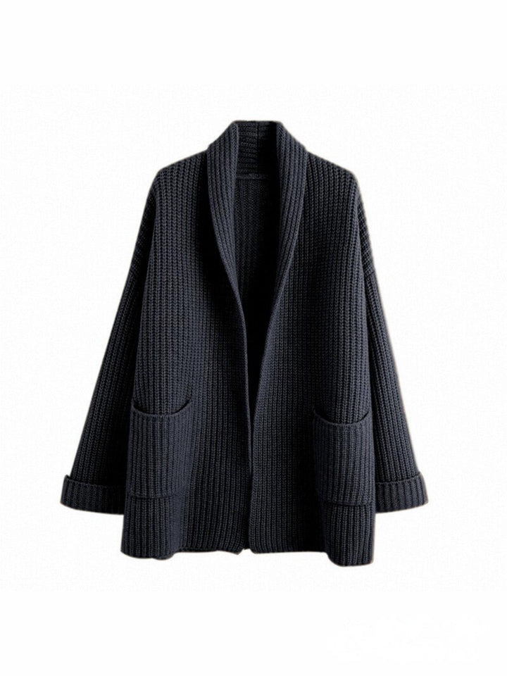 Elegante Lange Strickjacke | mit Taschen