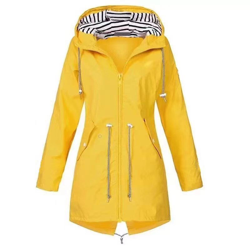 Damen Kapuze Winddichte RegenJacke | Langarm