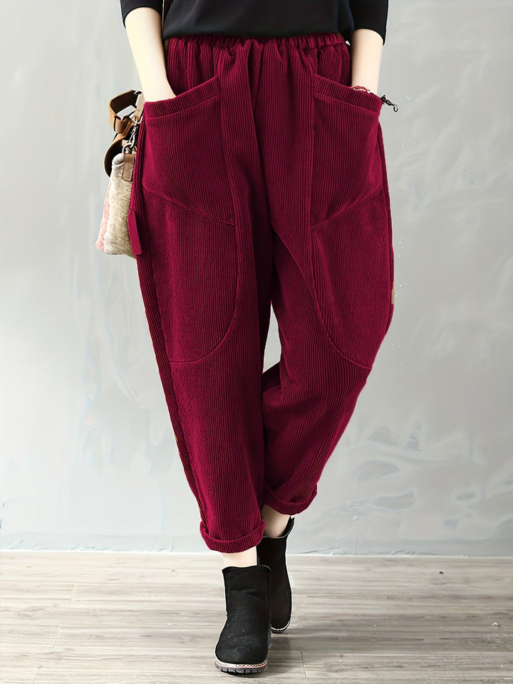 Lockere Passform Damen Cordhose | Mit Taschen