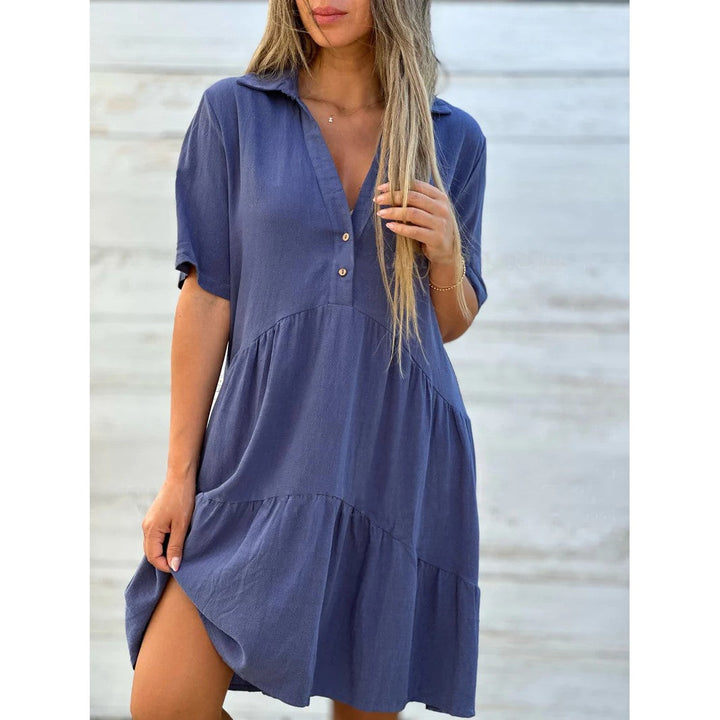 Damen Hemdkleid Mit Halben Knöpfen | Mini
