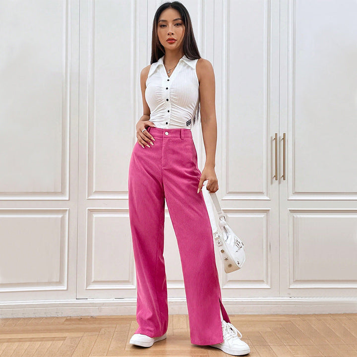 Modische Cordhose für Damen | Weites Bein