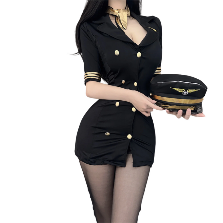 Stewardess Halloween Kostüm Kleid | Mini