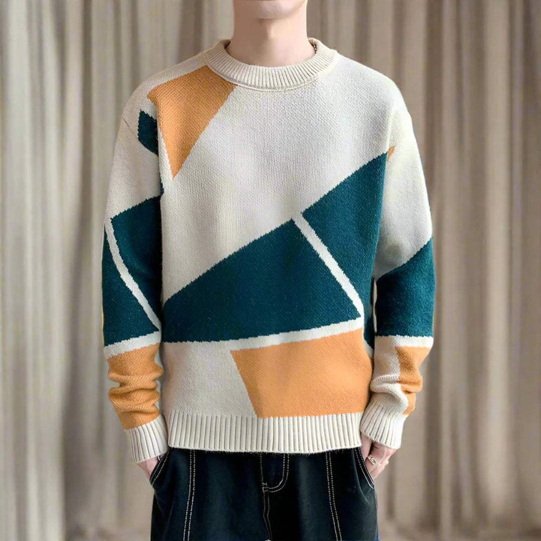 Herren Geometrisches Muster Strickpullover | Gemütlich