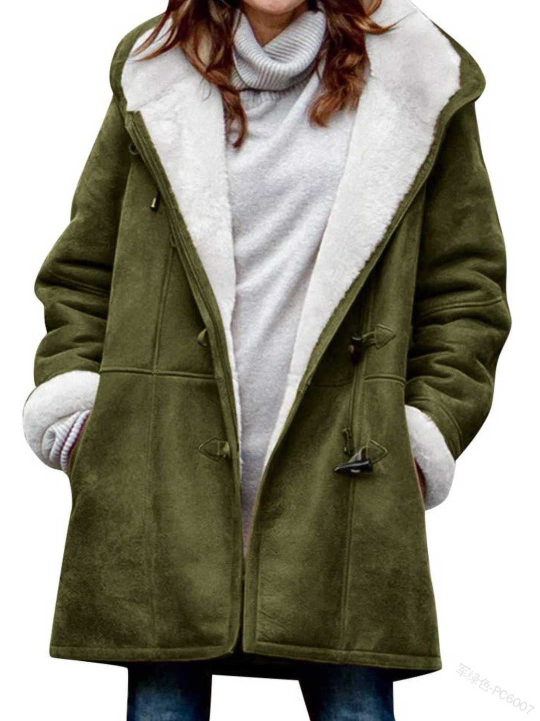 Damen Fleece Jacke mit Kapuze | Winter