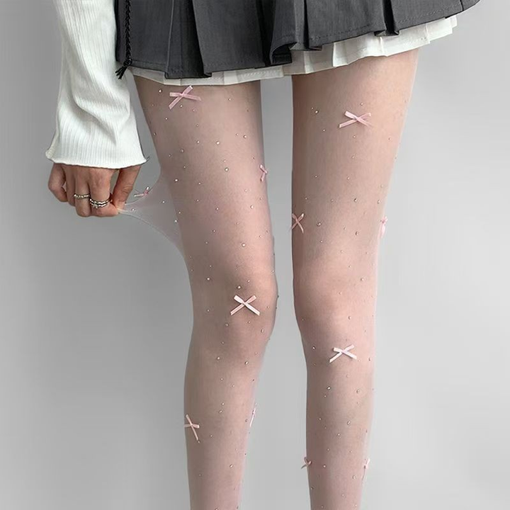 Damen Strumpfhose | Mit Bogen-Design