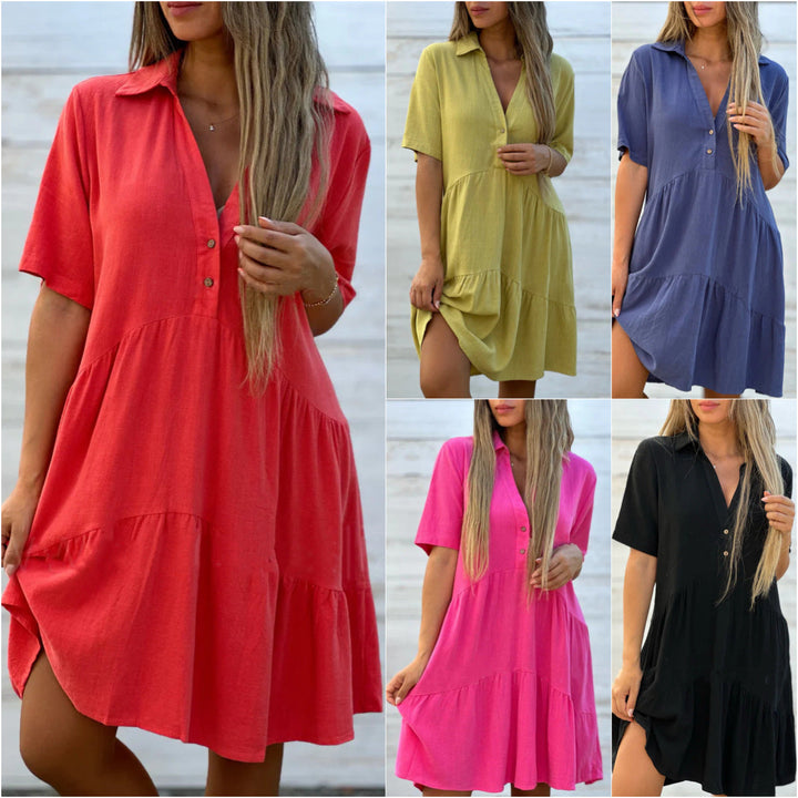 Damen Hemdkleid Mit Halben Knöpfen | Mini