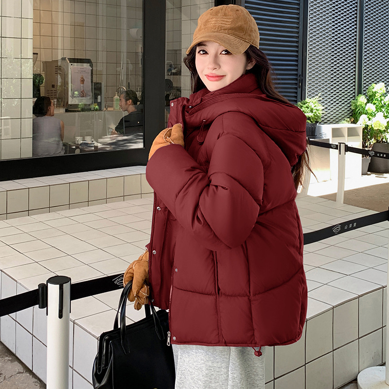 Schwarze Daunen Jacke für Damen | Mit Kapuze