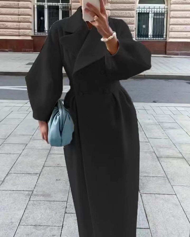 Eleganter Langer Trenchcoat für Damen | Reverskragen