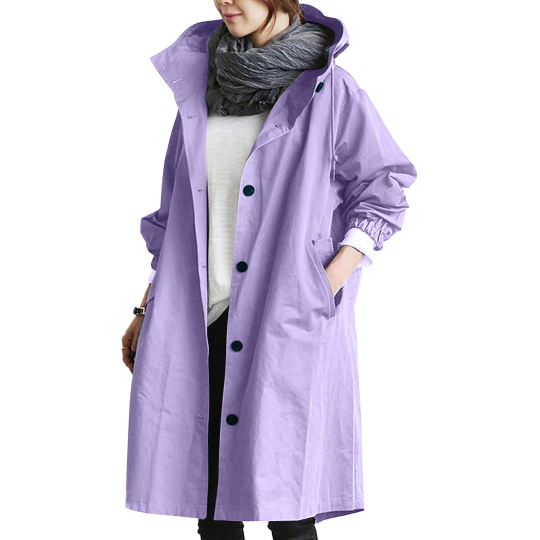 Damen Regenjacke | Mit Knopfverschluss Vorne