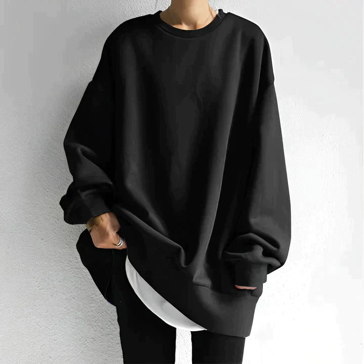 Übergroßes Rundhals Sweatshirt Für Damen | Lange Ärmel