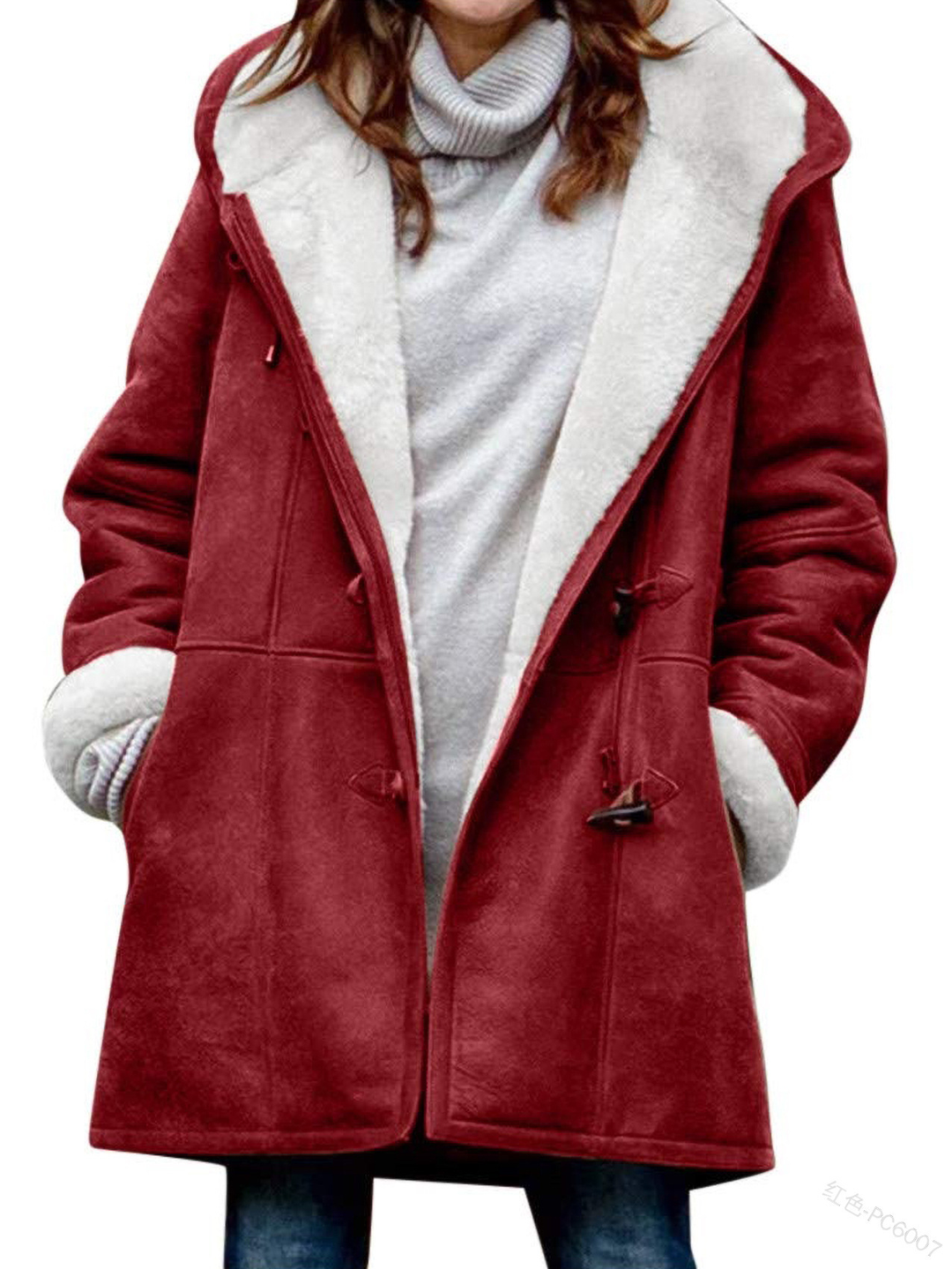 Damen Fleece Jacke mit Kapuze | Winter