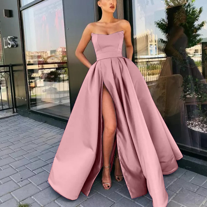 Trägerloses Elegantes Damen Ballkleid | Maxi
