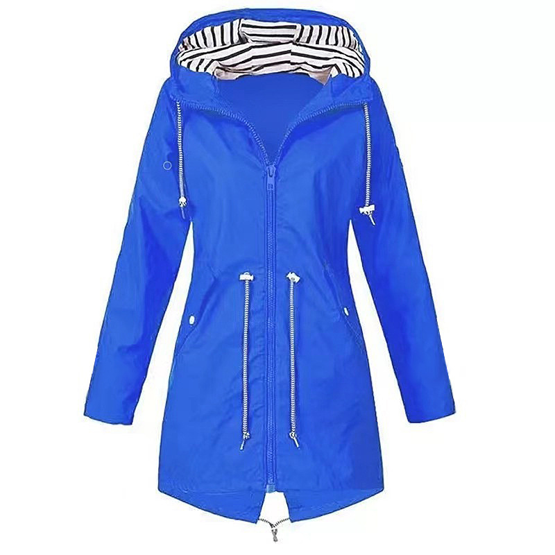 Damen Kapuze Winddichte RegenJacke | Langarm