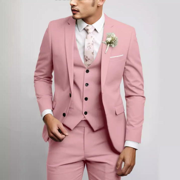 Slim Fit 3-Teiliger Hochzeitsgast Anzug für Herren | Formell