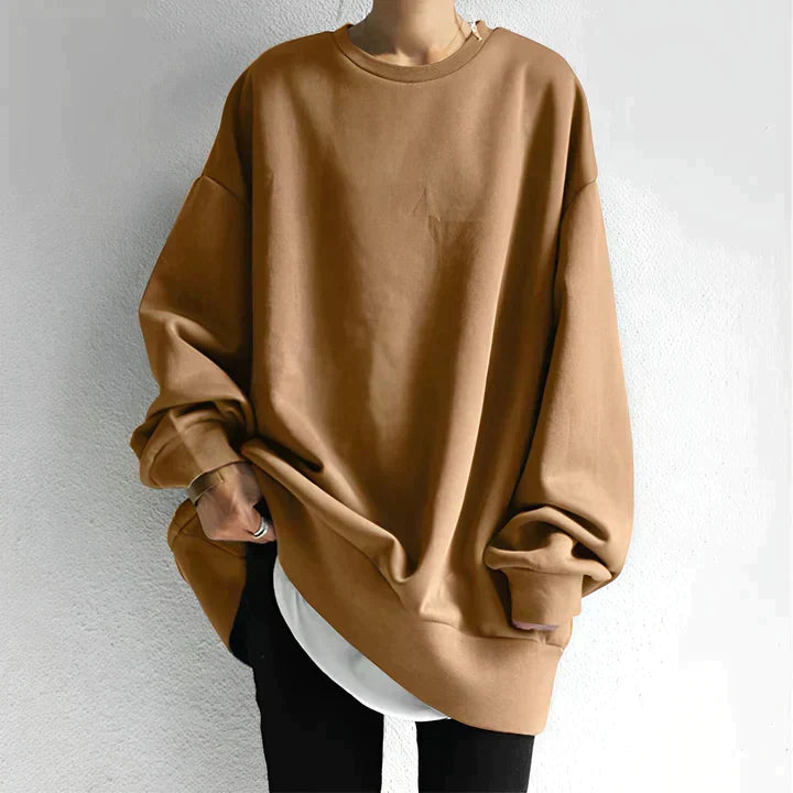Übergroßes Rundhals Sweatshirt Für Damen | Lange Ärmel