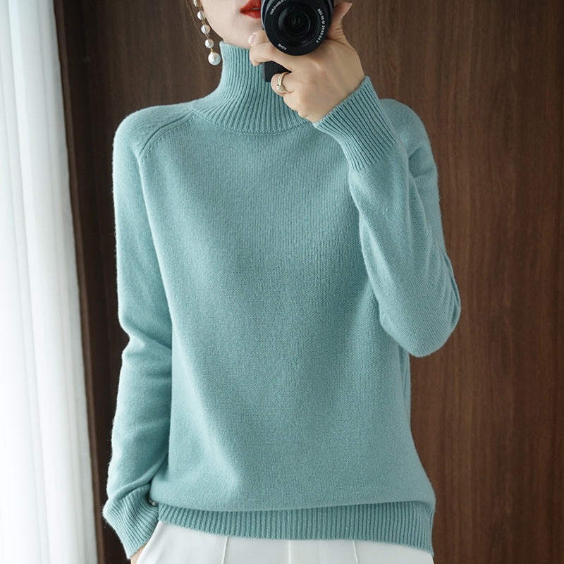 Nikki | Damen Eleganter Langarm Pullover | Rollkragen