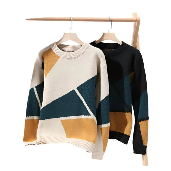 Herren Geometrisches Muster Strickpullover | Gemütlich