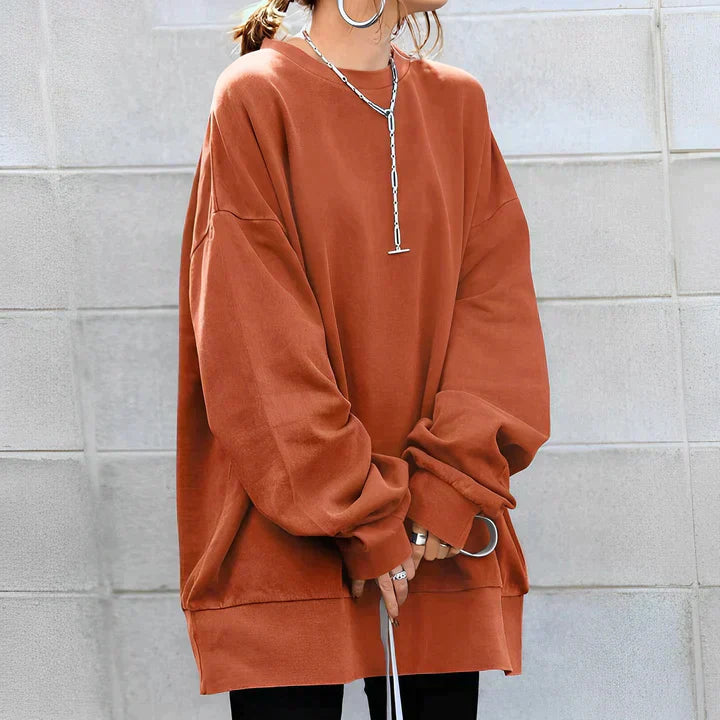 Übergroßes Rundhals Sweatshirt Für Damen | Lange Ärmel