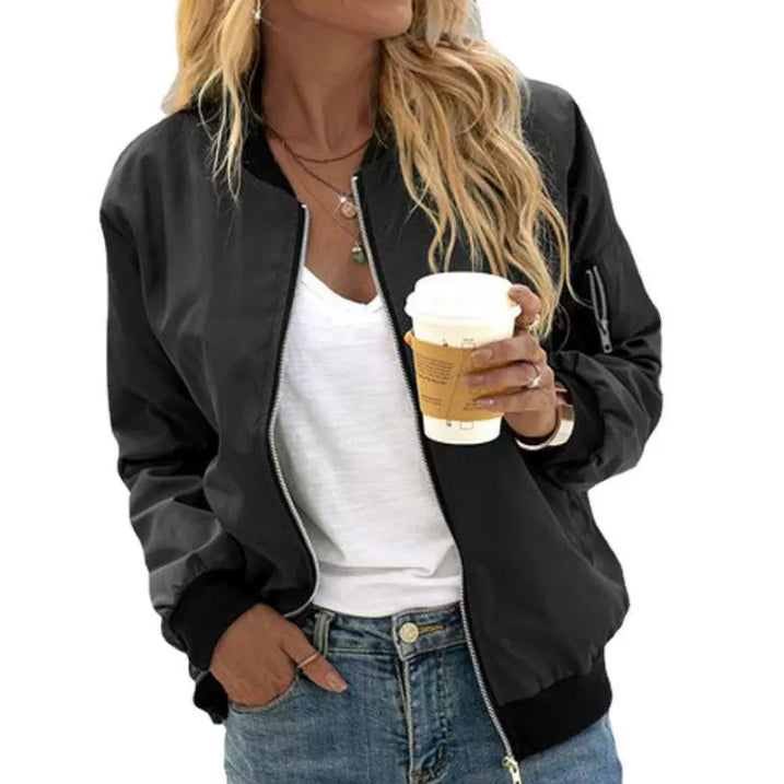 Damen-Bomber-Übergangsjacke | Lässig
