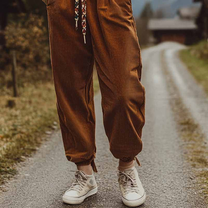 Damen Lässig Cordhose | Braun